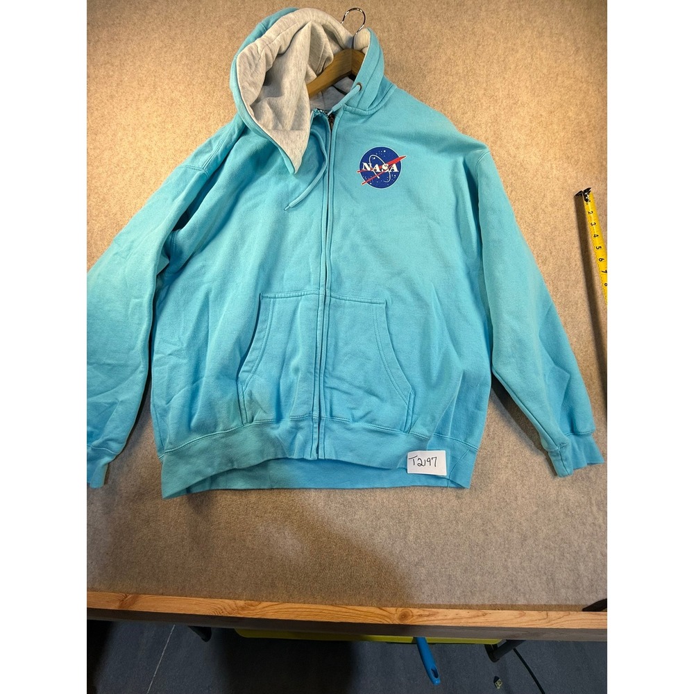 Prairie Mountain NASA Kennedy Space Center Zip Hoodie Blue Mens XXL Full Zip